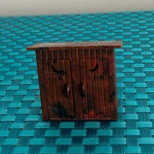 Vintage Miniature Outhouse, Model Train Set Accessory Plasticville
